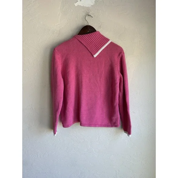 Vintage Heirloom Collectibles Novelty Christmas Sweater P L Pink Embroidered - Picture 2 of 6